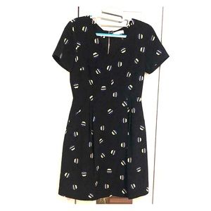 1. STATE black dress with multi-color hexagons